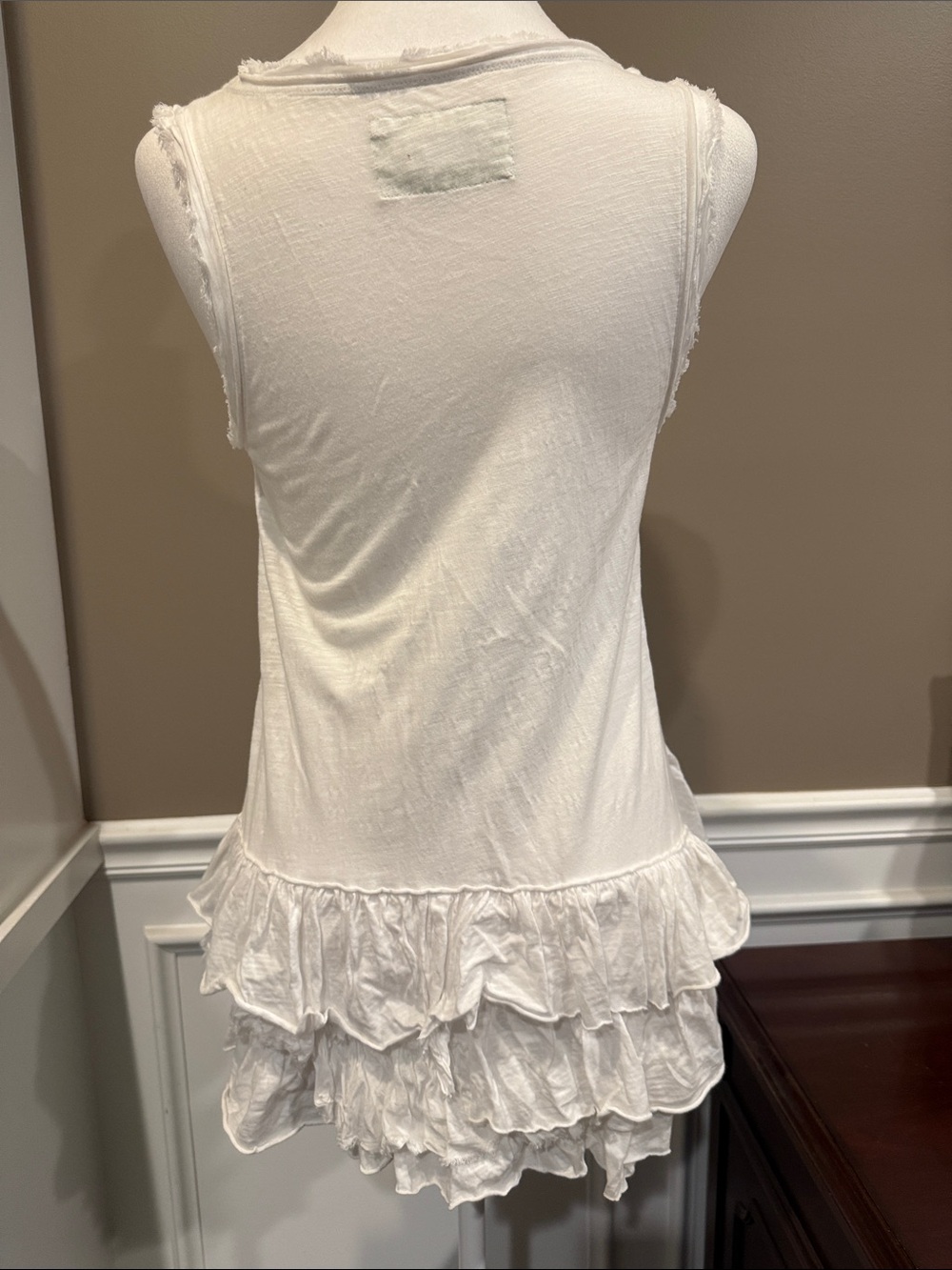 Meadow Rue White Ruffle-Front Sleeveless Tank - Picture 6 of 7